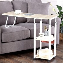 Adjustable Mobile Desk Table with Side Storage