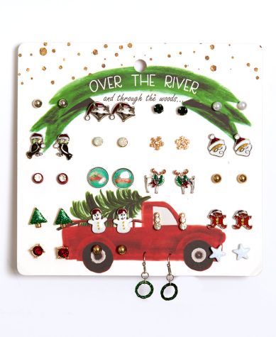 20-Pair Stud Earring Sets - Red Truck