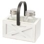 Farmhouse Salt and Pepper Shakers with Caddy