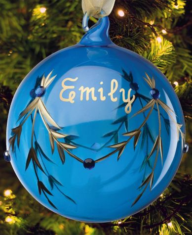 Personalized Glass Birthstone Ornaments - December