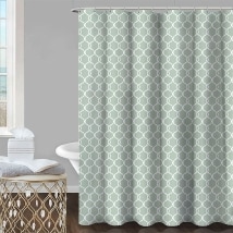 13-Pc. Spiral Lattice Shower Curtain Set