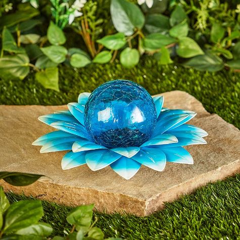 Solar Gazing Ball Flowers - Blue