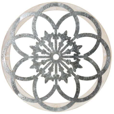 Round Metal Accent Wall Art - B