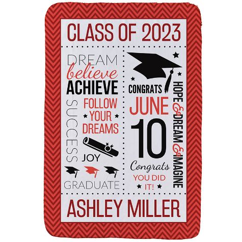 Personalized Graduation Word Art Sherpa Throws