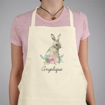 Personalized Floral Easter Bunny Apron