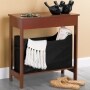 Side Storage Table with Faux Leather Bin