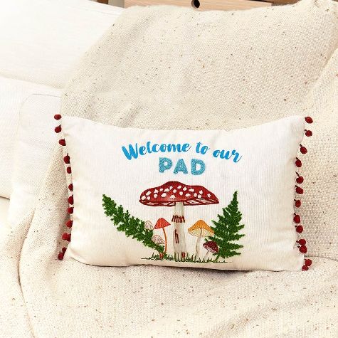 Mushroom Garden Accent Pillows - Welcome to Our Pad