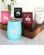 Personalized Happy Campers Wine Tumblers