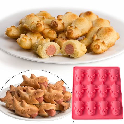 Shark Bites or Pigs in a Blanket Silicone Molds