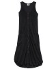 Button Front Knit Swing Dresses - Black Medium