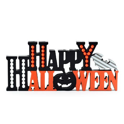 Beaded Farmhouse Halloween Signs - Happy Halloween
