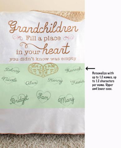 Personalized Grandchildren Sherpa Throw or Pillow