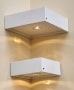 Sets of 2 Lighted Corner Shelves - White