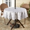 Zippered Outdoor Umbrella Hole Tablecloths - Mosaicl 60" Round