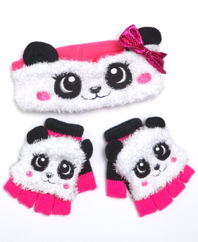 Girls' Critter Headwrap & Flip-Top Glove Sets