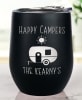 Personalized Happy Campers Wine Tumblers - Black