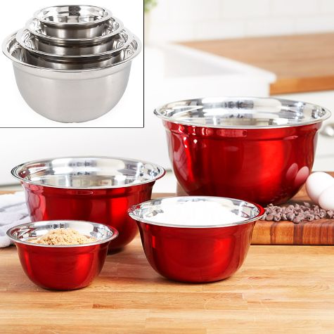 4-Pc. Stainless Steel Mixing Bowl Sets
