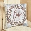 Cotton Boll Accent Pillows - Love 17" Pillow