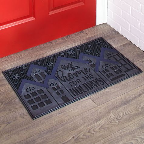Christmas Themed Rubber Doormats - Home for the Holidays