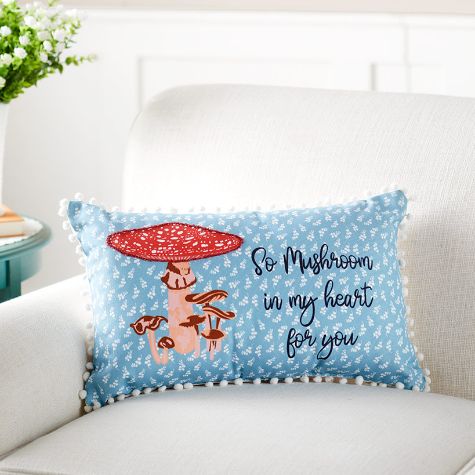 Spring Mushroom Accent Pillows - Mushroom in My Heart