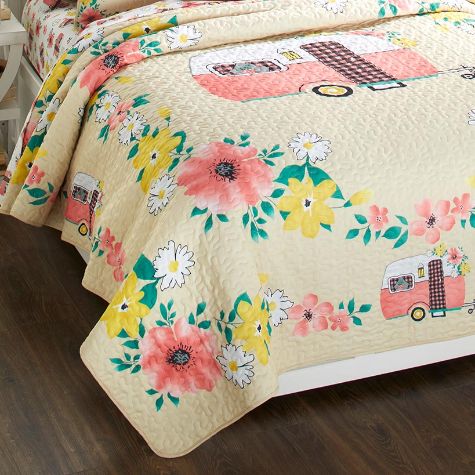 Floral Camper Bedding Ensemble - Twin Quilt