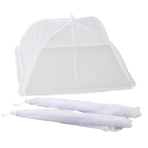 Sets of 3 Mesh Food Covers - White