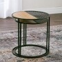 Set of 2 Metal and Wood Side Tables