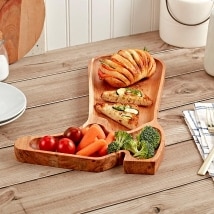 2-Section Dolly Parton Acacia Wood Boot Serving Tray