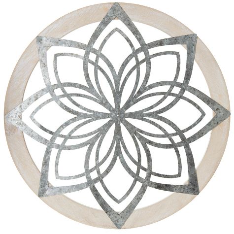 Round Metal Accent Wall Art - C
