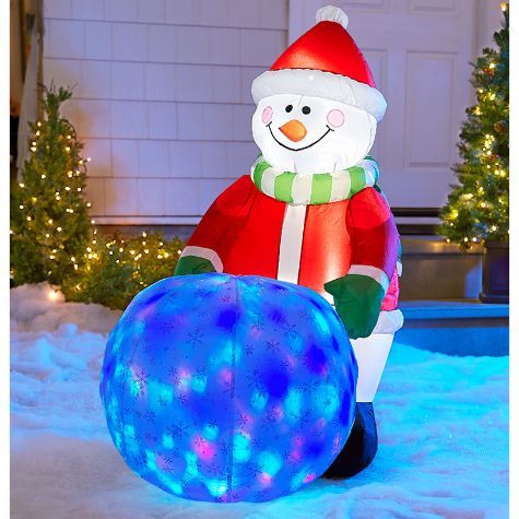 Inflatable Snowman with Globe