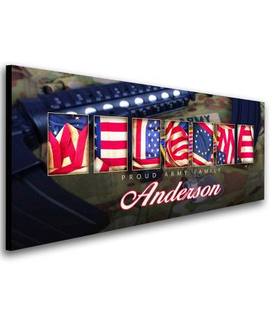 Personalized Proud Military Family Art - Army 6" x 18"
