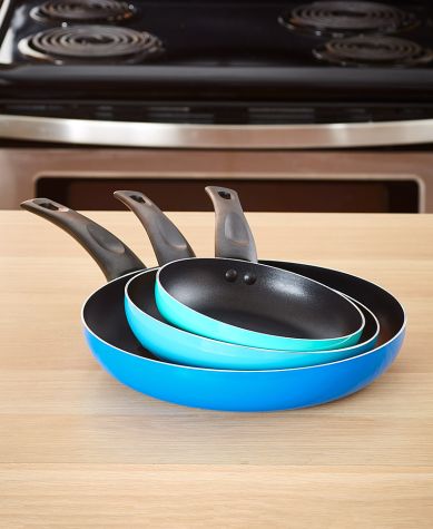 3-Pc. Nonstick Frying Pan Sets - Blue