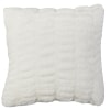Ruched Faux Fur Throws or Accent Pillows - Cream Accent Pillow