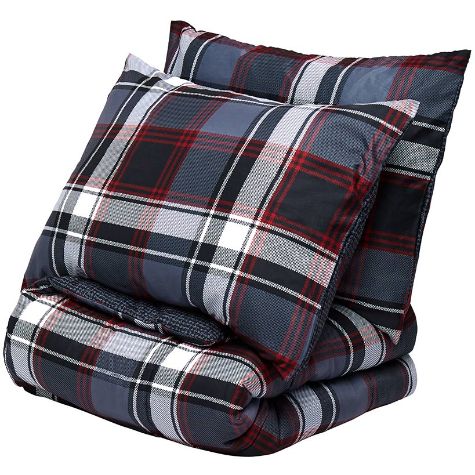 Liam Plaid Complete Comforter Set with Sheets - Queen
