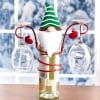 Holiday Wine Bottle &amp; Glass Holder - Gnome