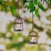 Sets of 2 Solar Tea Light Danglers - Birdcages
