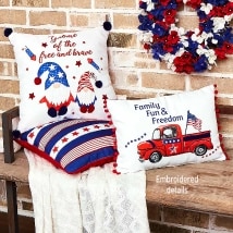 Americana Embroidered Accent Pillows
