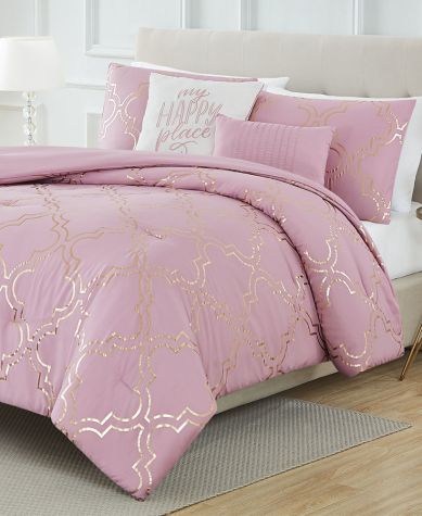 5-Pc. Adrianna Foil Comforter Sets