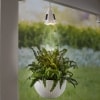 Hanging Basket Planter with Solar Light - White