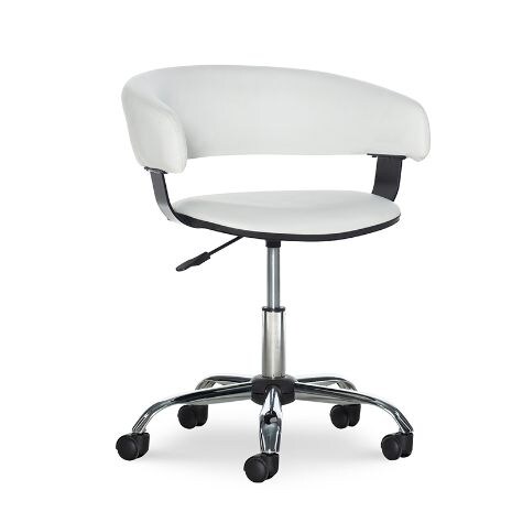 Rolling Chair with Cushion Back - White