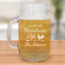 Personalized Farmhouse Mason Jar Mug