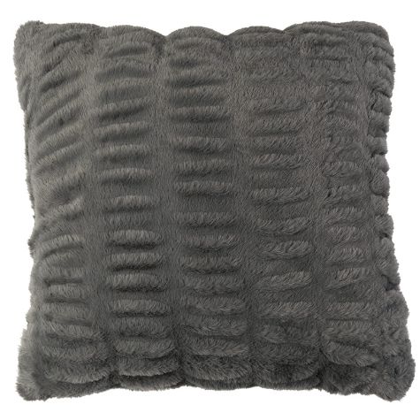 Ruched Faux Fur Throws or Accent Pillows - Gray Accent Pillow
