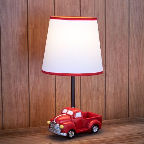 Vintage Pickup Truck or Camper Lighting - Red Truck Table Lamp