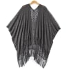 Open Weave Comfort Knit Wraps - Charcoal