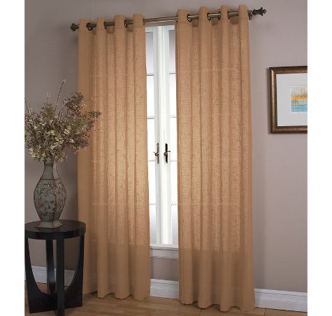 Textured Sheer Panel with Grommets - Toffee 84"