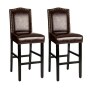 Set of 2 Faux Leather Dining Stools