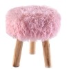 Faux Fur-Covered Ottomans