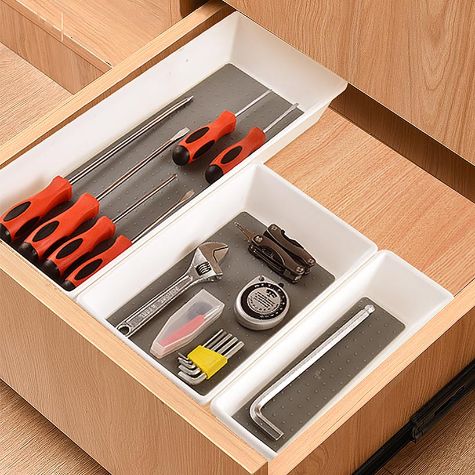 3-Pc. Drawer Bins with Anti-Skid Bases