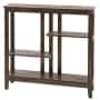 Brushed Metallic Console Table with Display Shelves - Black/Gold