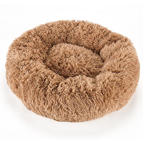 Plush Donut Pet Beds - Brown